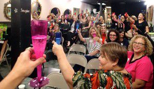Women_Inspiring_Women_of_South_Florida_Toasting_with_Local_Author_Heidi_Siefkas